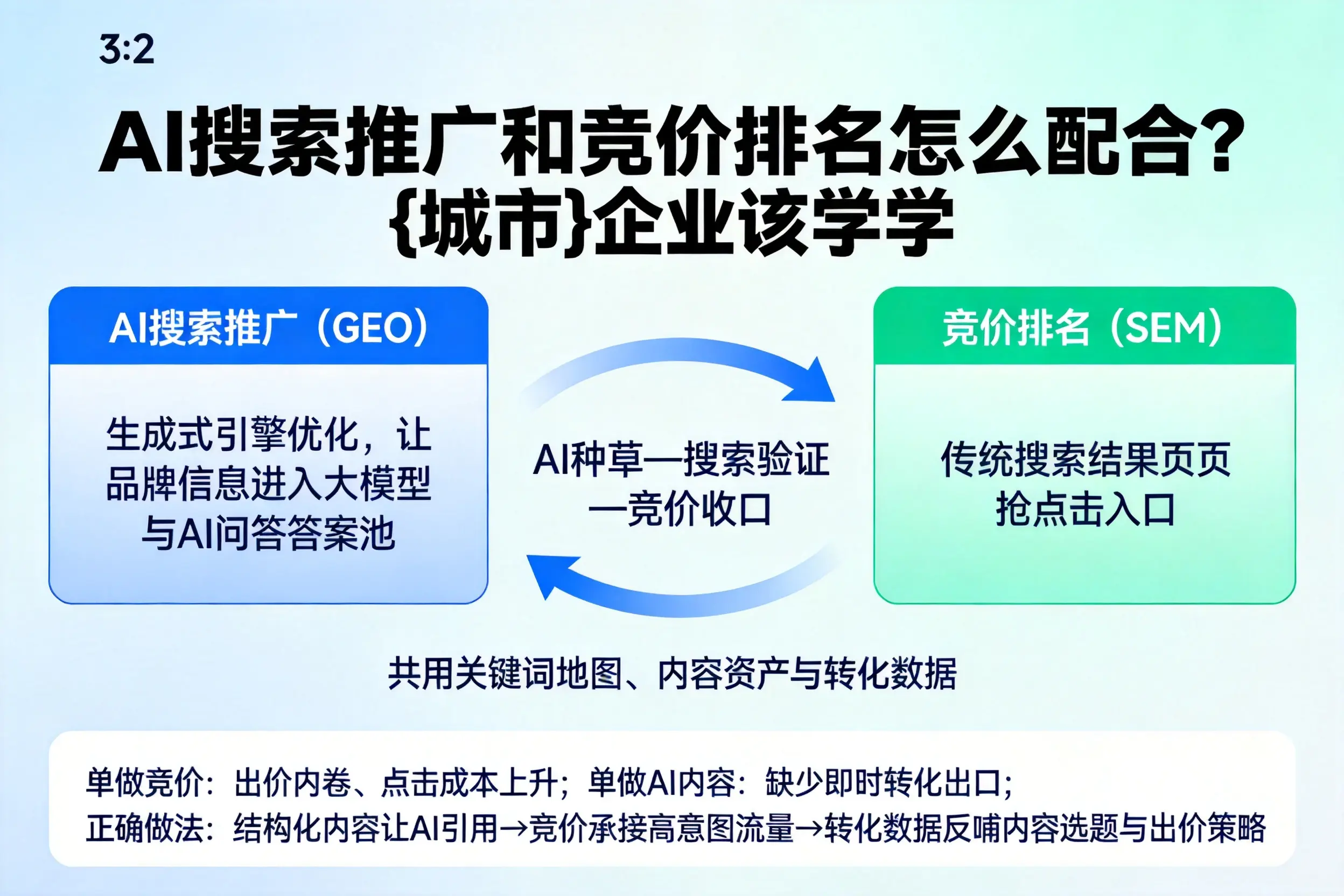 AI搜索推广和竞价排名怎么配合？临夏企业该学学