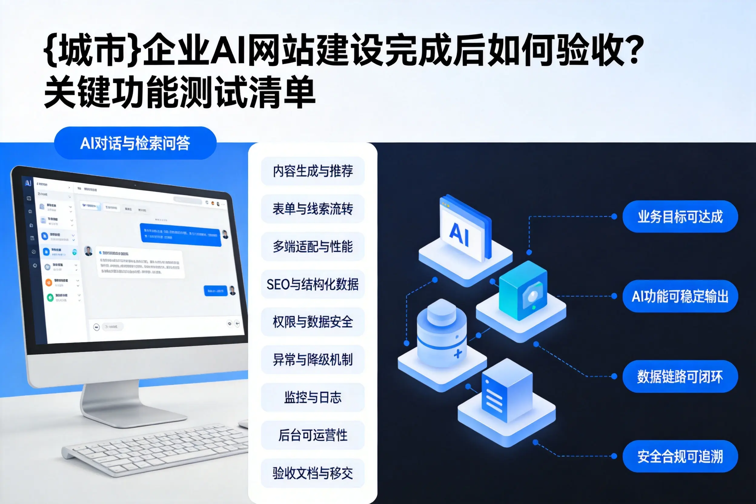 临夏企业AI网站建设完成后如何验收？关键功能测试清单