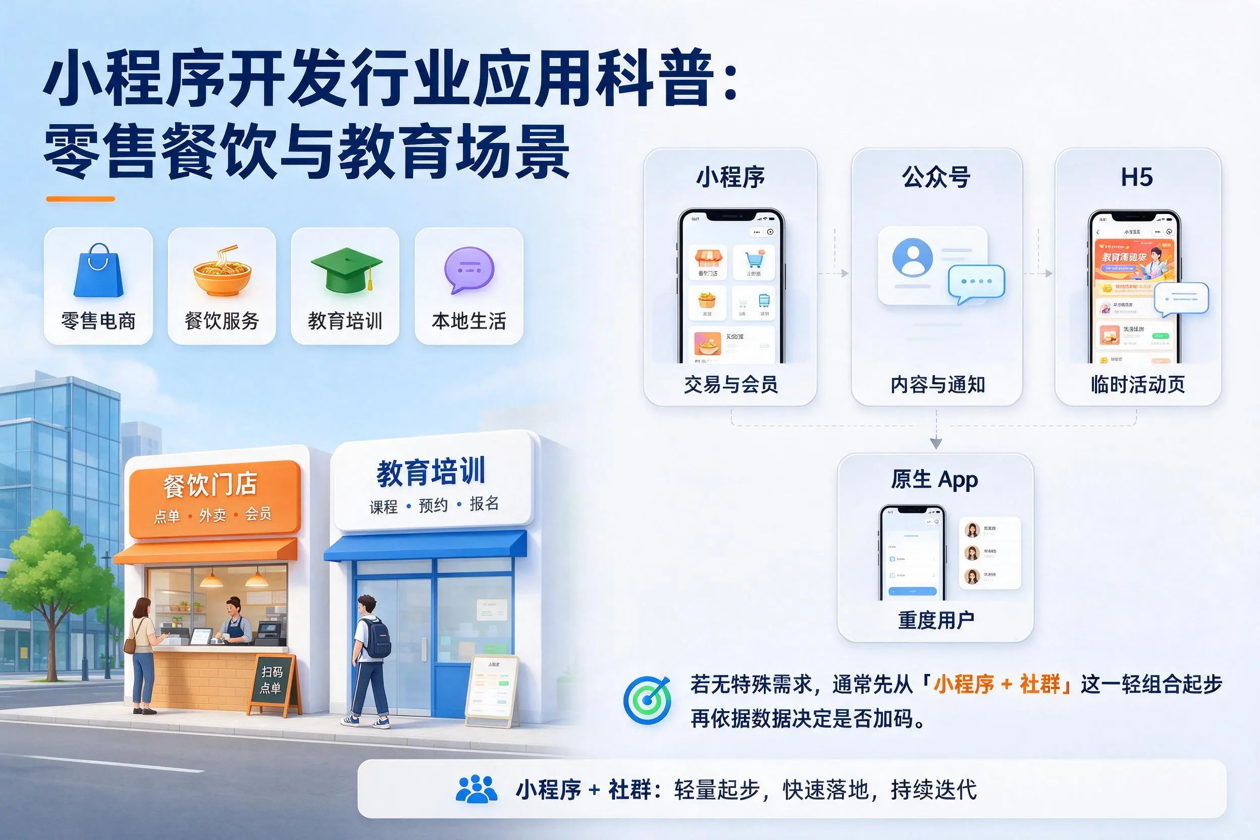 临夏小程序开发行业应用科普:零售餐饮与教育场景