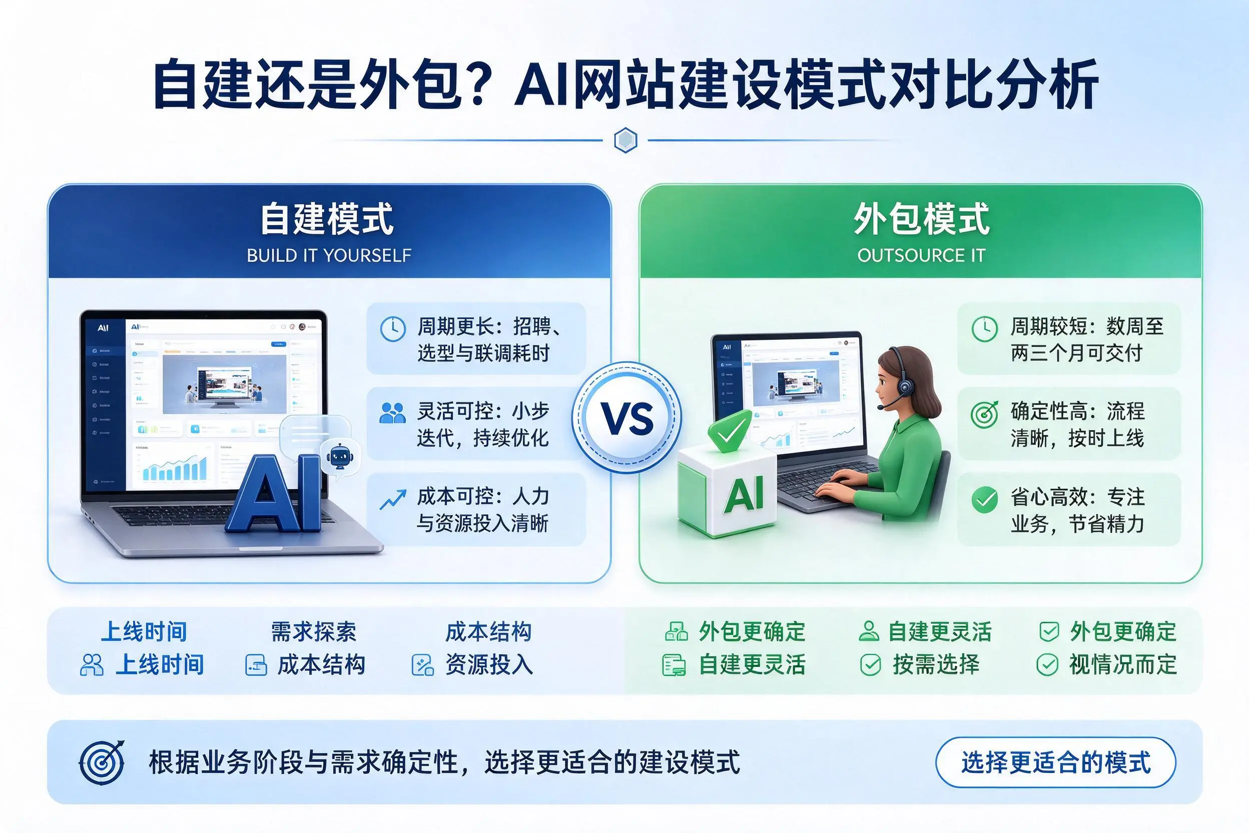 自建还是外包?临夏AI网站建设模式对比分析